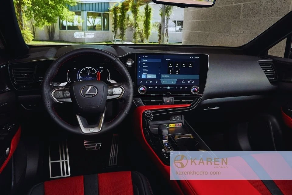 خرید لکسوس NX350 F اسپورت توربو | فروش و معرفی مدل ۲۰۲۴ - کارن خودرو نمای داخلی لکسوس nx350f توربو